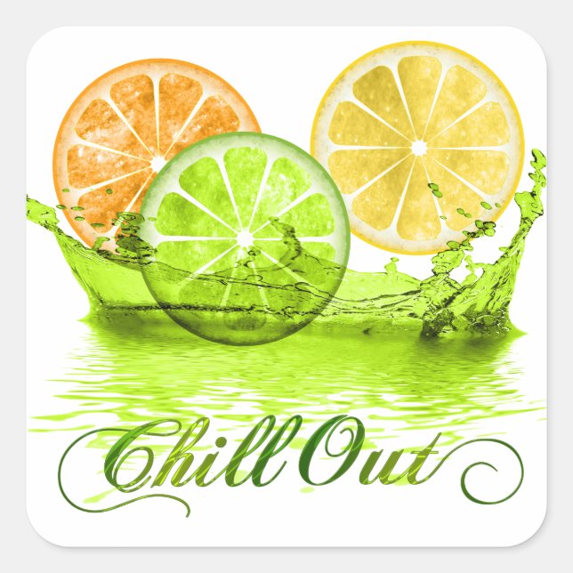 Sticker Carré Fruit d'été ID165 (Devant)