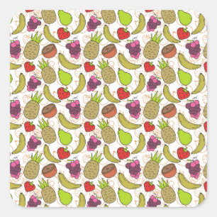 Sticker Carré Fruit motif transparent   motif de surface de frui