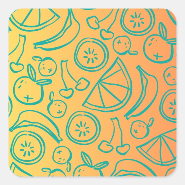Sticker Carré Fruits (Devant)