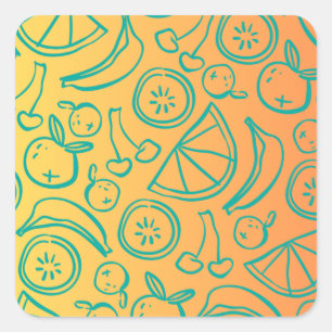 Sticker Carré Fruits