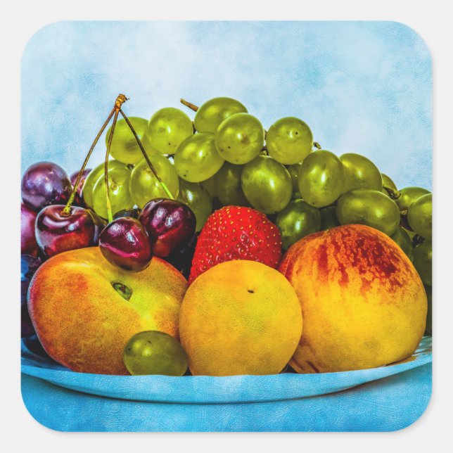 Sticker Carré Fruits d'été (Devant)