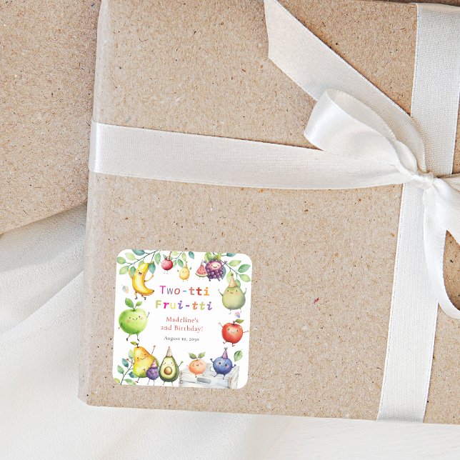 Sticker Carré Frutti deux tti Dancing Fruits 2e fête d'anniversa (Créateur téléchargé)