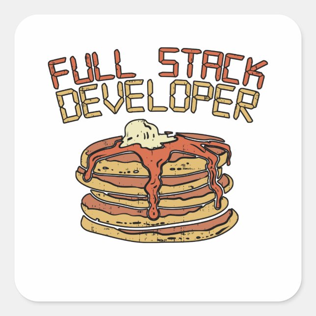 Sticker Carré Full Stack Developer Software Programmer Pun cadea (Devant)