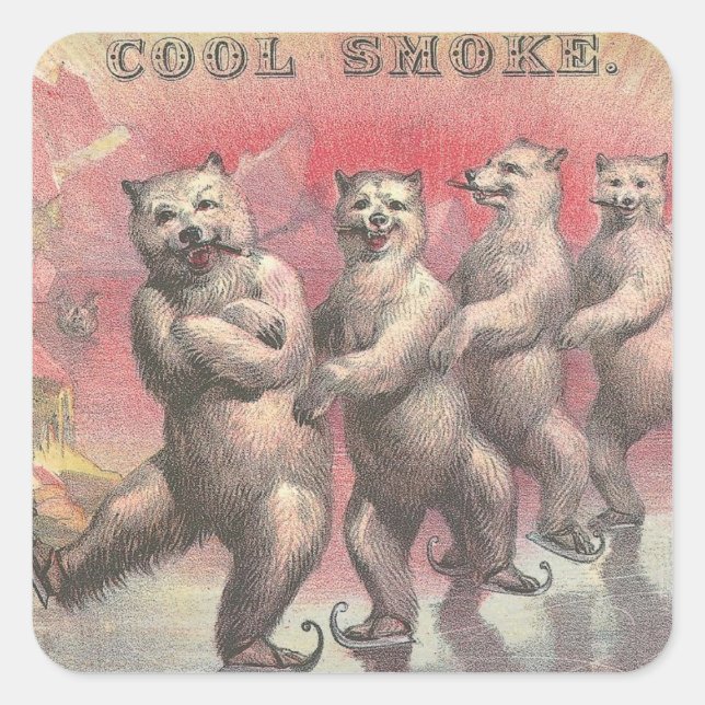 Sticker Carré Fumée cool (Devant)