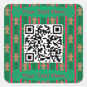 Sticker Carré Fun and Fancy Christmas Gingbread Homme