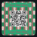 Sticker Carré Fun and Fun Christmas Popcorn QR Code<br><div class="desc">Design amusant et fantaisiste avec des icônes amusantes sur un arrière - plan de rayures pour un effet formel et élégant pour améliorer votre décor et ajouter une touche festive. Un design plus traditionnel. Pour les fêtes, la décoration, divertissement, ou juste pour le plaisir. De grands cadeaux de vacances pour...</div>