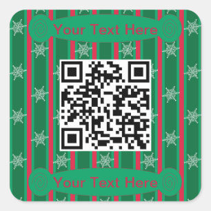 Sticker Carré Fun and Fun Christmas Snowflake QR Code
