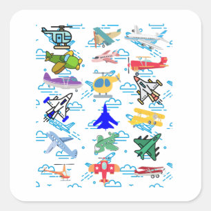Sticker Carré Fun Aviation