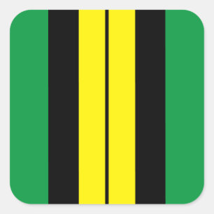 Sticker Carré Fun Bold Vivid Jaune Black Green Racing Grilles