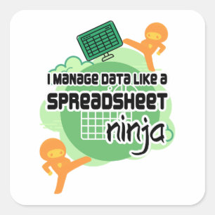 Sticker Carré Fun Data Manager SPREADSHEET NINJA