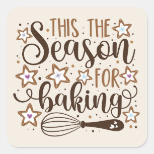 Sticker Carré Fun 'Tis Season for Baking Design