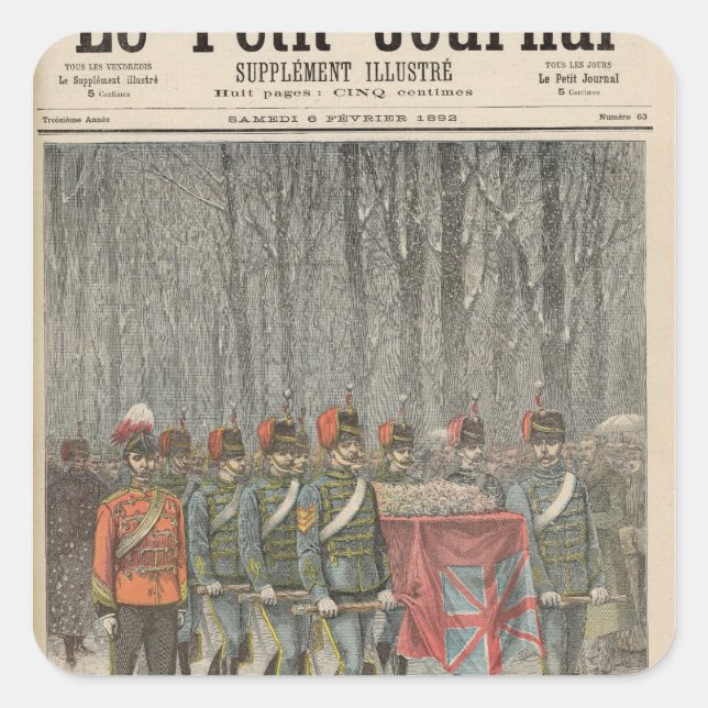 Sticker Carré Funérailles d'Albert Victor Duke de Clarence (Devant)