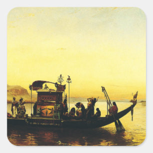 Sticker Carré Funérailles d'une maman sur le Nil par Frederick A