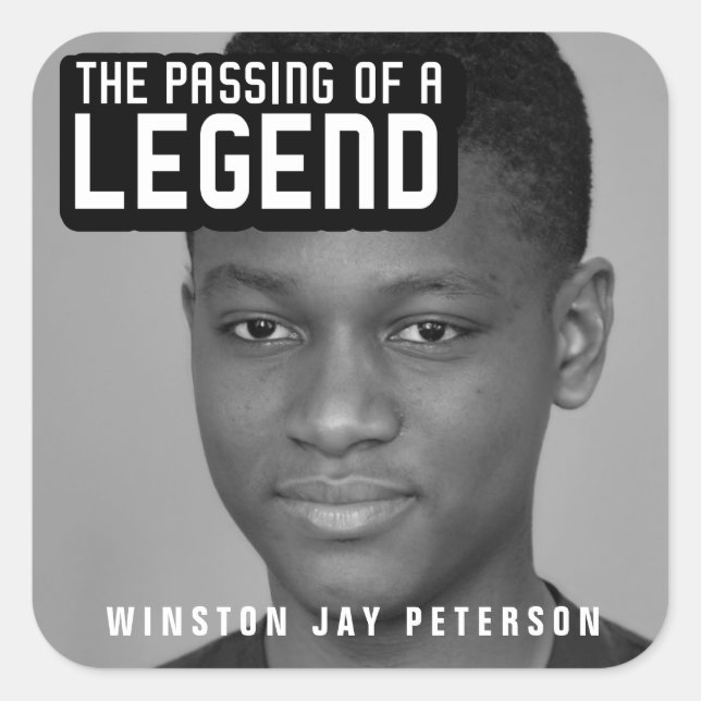 Sticker Carré Funérailles passage d'une légende texte moderne mo (Devant)