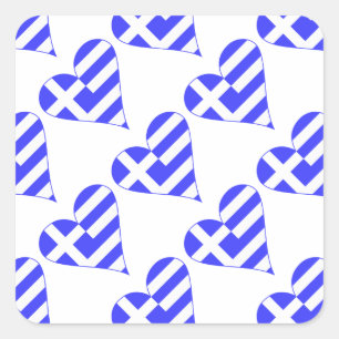 Sticker Carré Funky Carreaux de Cœur Grec