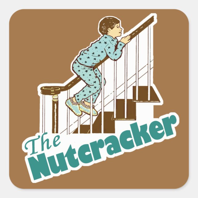 Sticker Carré Funky Christmas Nutcracker (Devant)