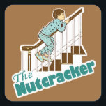 Sticker Carré Funky Christmas Nutcracker<br><div class="desc">Le Casse-Noix. Les noix fêlées sont une tradition de Noël. Des t-shirts nostalgiques Nutcracker,  des cadeaux,  des cartes de voeux et des vêtements font des cartes de Noël hilarantes et des tee - shirts amusants de Noël pour toutes vos fêtes et fêtes de Noël.</div>