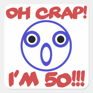 Sticker Carré Funny 50e anniversaire
