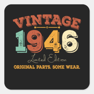Sticker Carré Funny 79 Year Old 1946 Vintage 79th Birthday Gift