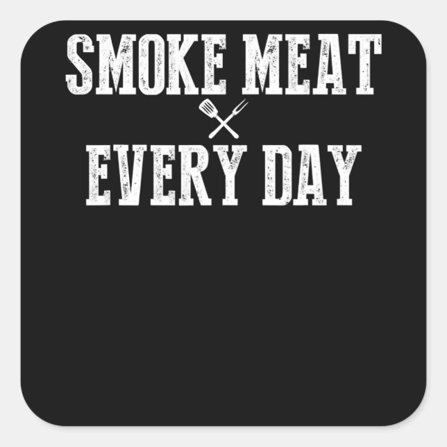 Sticker Carré Funny Bbq Smoker Accessoire Pitmaster Papa Grillin (Devant)
