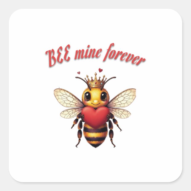 Sticker Carré Funny Bee Pun Valentine  (Devant)