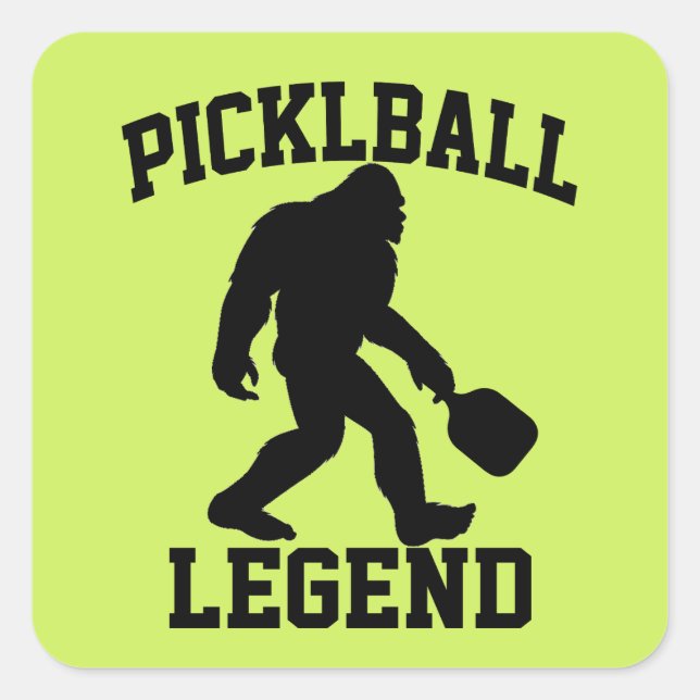 Sticker Carré Funny Bigfoot Pickleball Legend (Devant)