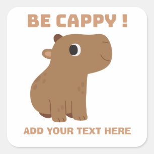Sticker Carré Funny Capybara Personnalisé