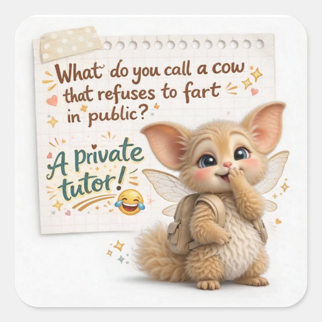 Sticker Carré Funny Cow Dad Joke (Devant)