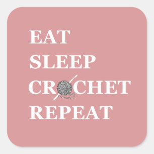 Sticker Carré Funny crochet citation tricot dire cadeau