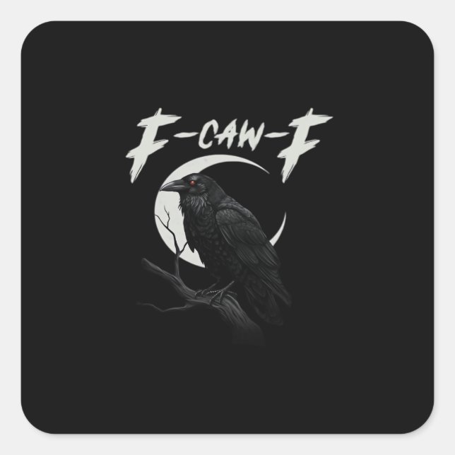 Sticker Carré Funny Crow Essential Creative Casual (Devant)