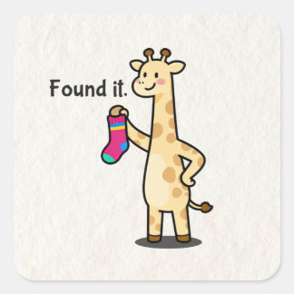 Sticker Carré Funny Cute Giraffe Aesthetic