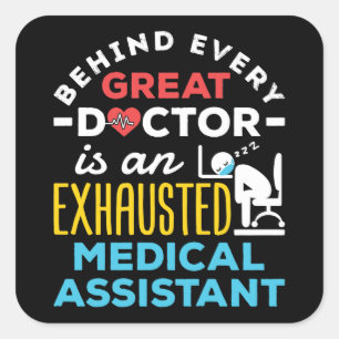 Sticker Carré Funny Exhaustit Assistant Médicale CMA