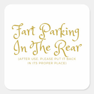 Sticker Carré Funny Fart Parking
