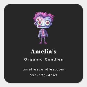 Sticker Carré Funny Frankenstein Monster Halloween Fun Business