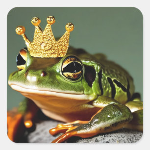 Sticker Carré Funny Frog Prince