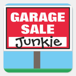 Sticker Carré Funny Garage Vente Junkie