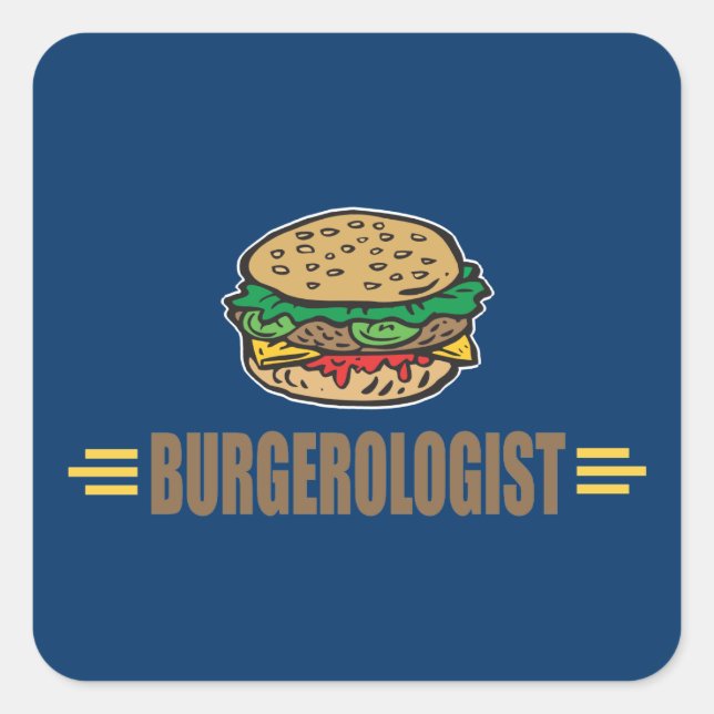 Sticker Carré Funny Hamburger (Devant)