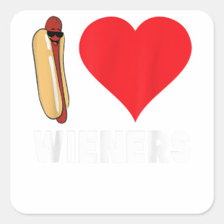 Sticker Carré Funny Hot Dog Design
