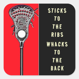 Sticker Carré Funny Lacrosse Sports