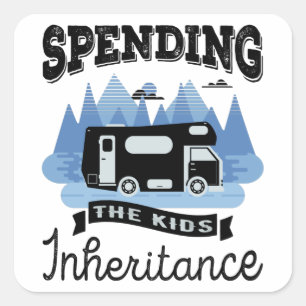 Sticker Carré Funny Motorhome RV Retraite Cadeau Papa