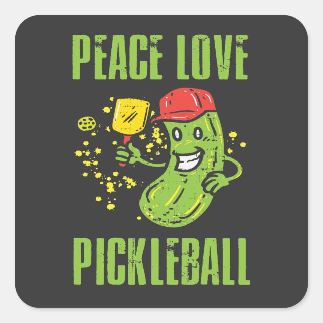 Sticker Carré Funny Pickleball (Devant)