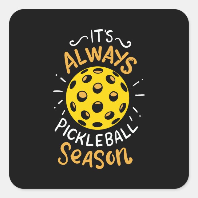 Sticker Carré Funny Pickleball (Devant)