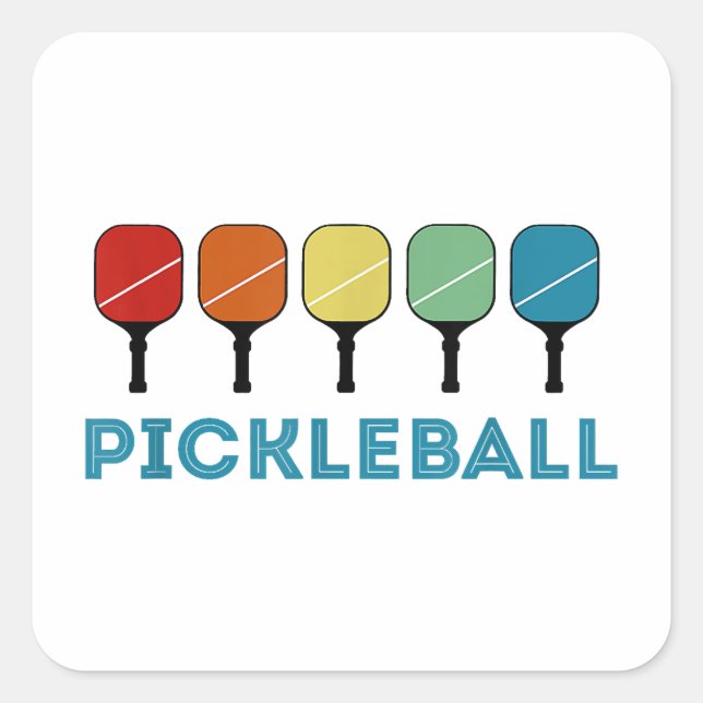 Sticker Carré Funny Pickleball Retro Vintage (Devant)