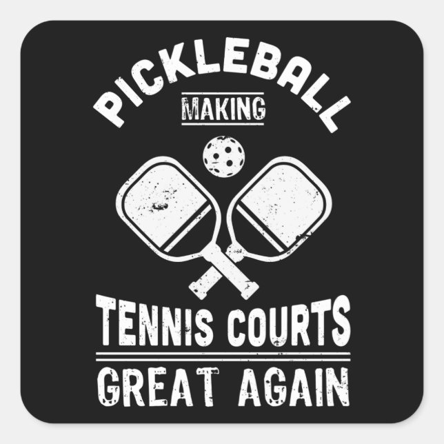 Sticker Carré Funny Pickleball Tennis Courts Dink Cadeau (Devant)