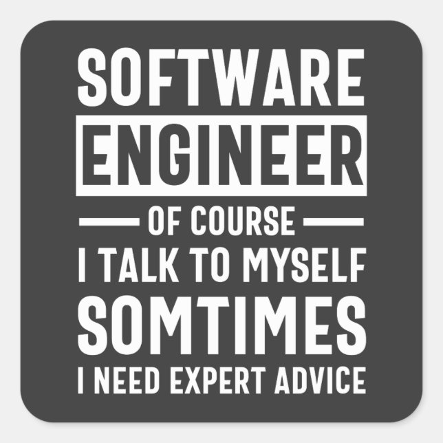 Sticker Carré Funny Programming Software Engineer Gift (Devant)