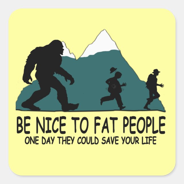 Sticker Carré Funny Sasquatch (Devant)