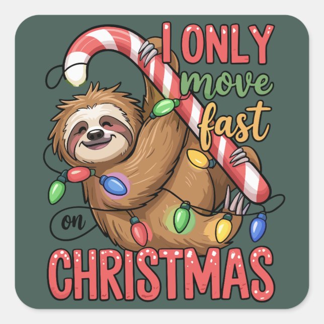 Sticker Carré Funny Sloth Lover Christmas Cute Animal Xmas  (Devant)