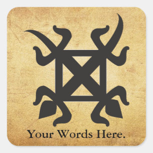 Sticker Carré Funtunfunefu   Adinkra Symbole de l'unité Démocrat