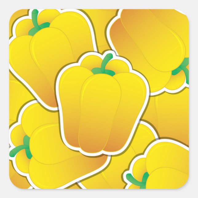 Sticker Carré Funy yellow pepper (Devant)
