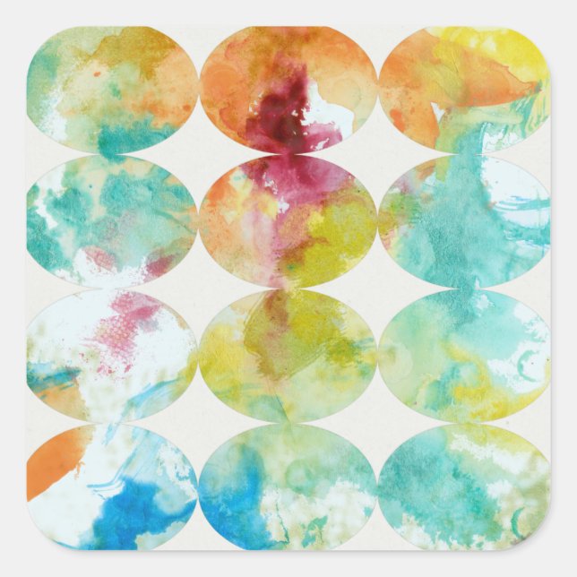 Sticker Carré Fusionner la couleur II (Devant)